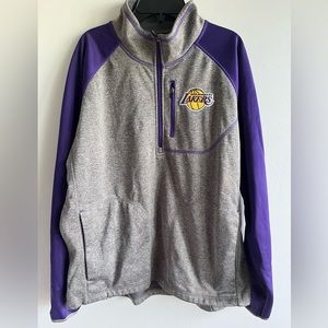 Los Angeles Lakers Youth 3/4 Zip Pullover Sweatshirt Patch Logo NBA Sz 20 XL.